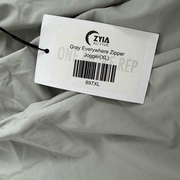 NWT!! Zyia Everywhere Zipper Joggers Pants Gray  sz XL - Picture 4 of 4